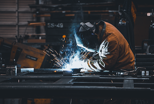 welder working in the metal shop